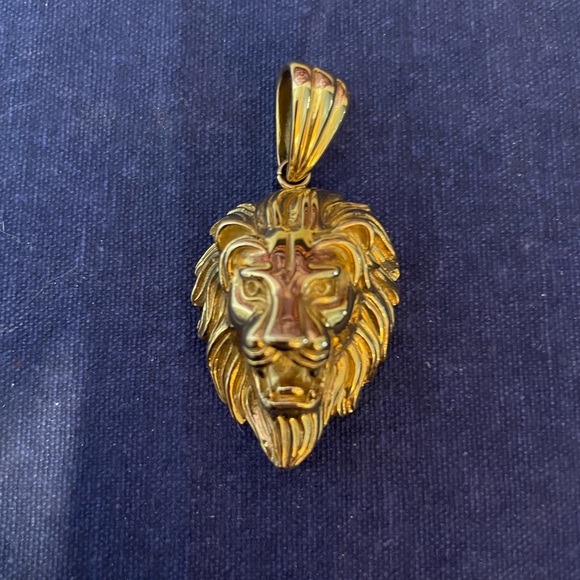 Mens Lion Head Pendant - Picture 4 of 5